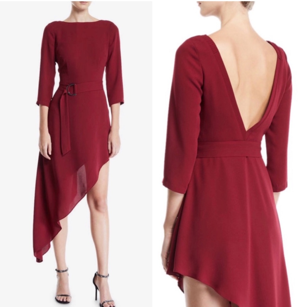 Donna Mizani asymmetric V-back cocktail dress